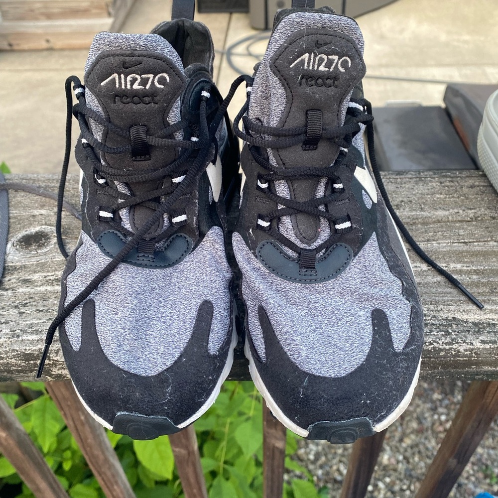 Nike Air Max 270 React Shoes - Black and Gray